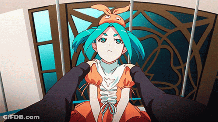 Monogatari Man Shaking Yotsugi's Body GIF