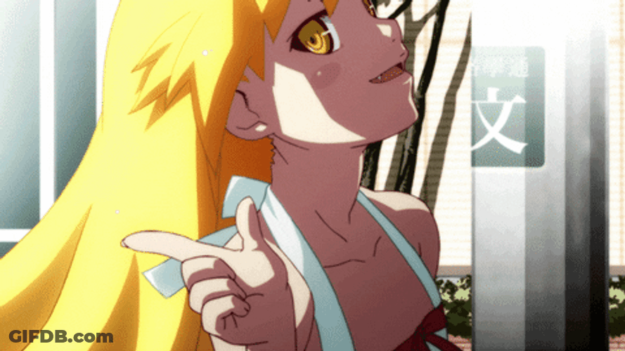 Monogatari Shinobu Oshino Feeling Happy GIF