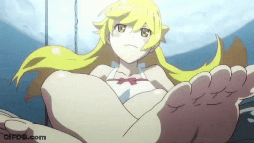 Monogatari Shinobu Taking A Ride GIF