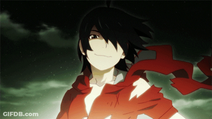 Monogatari Smiling Aragi Koyomi GIF