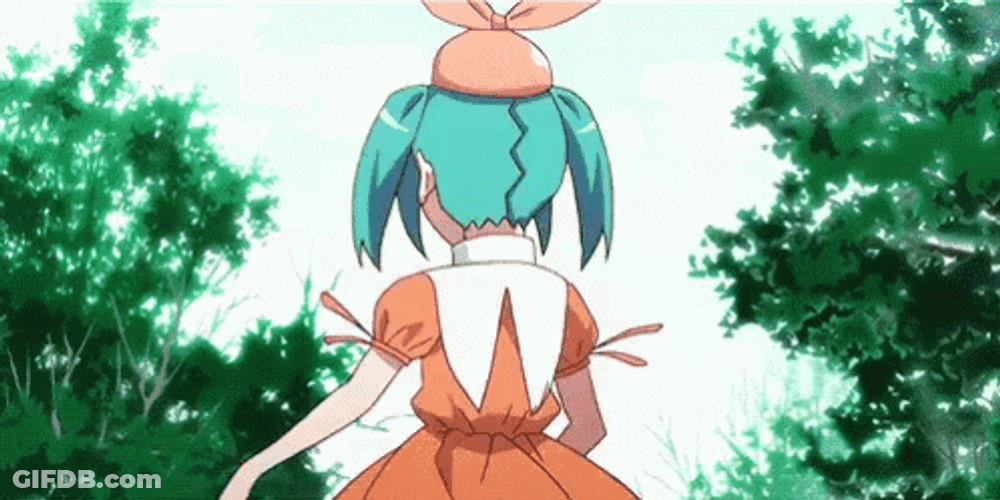 Monogatari Yotsugi's Peace Pose GIF