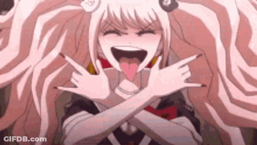 Monokuma And The Girl GIF