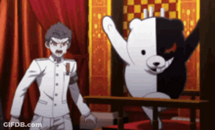 Monokuma Dancing On The Throne GIF