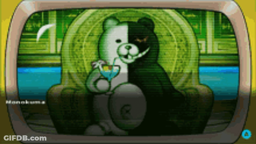 Monokuma On The TV GIF