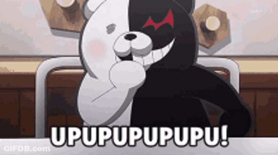 Monokuma Pupupu Laughing Crazily GIF
