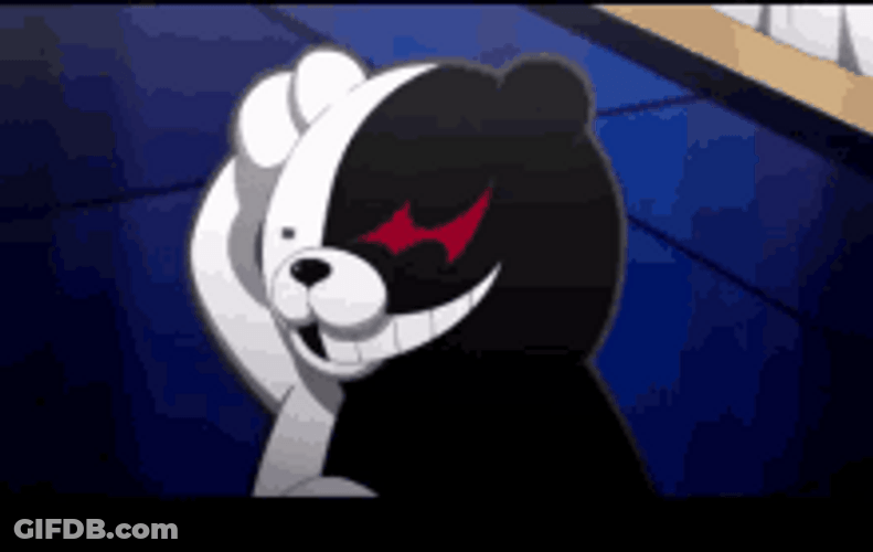 Monokuma Scratching His Head GIF