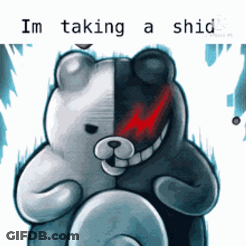 Monokuma Taking A Shid GIF