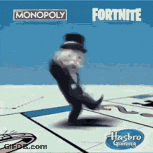 Monopoly And Fortnite Snowman Dancing GIF