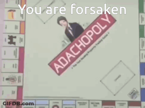 Monopoly Board Saying You Are Forsaken GIF