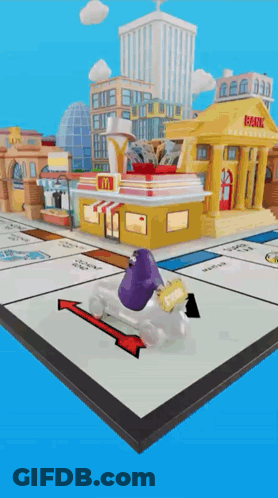 Monopoly Board With McDonald's And Bank GIF