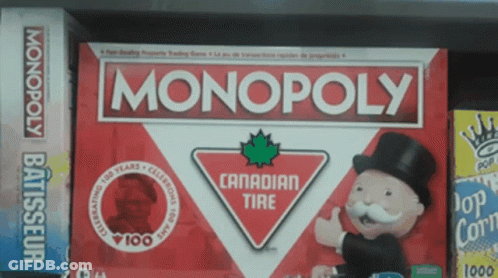 Monopoly Game With Canadian Tire Logo GIF