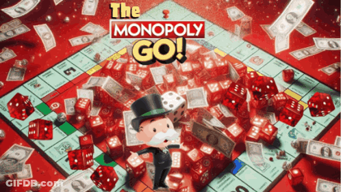 Monopoly Game With Money And Dice GIF