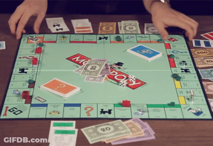 Monopoly Money And Cards Being Thrown GIF