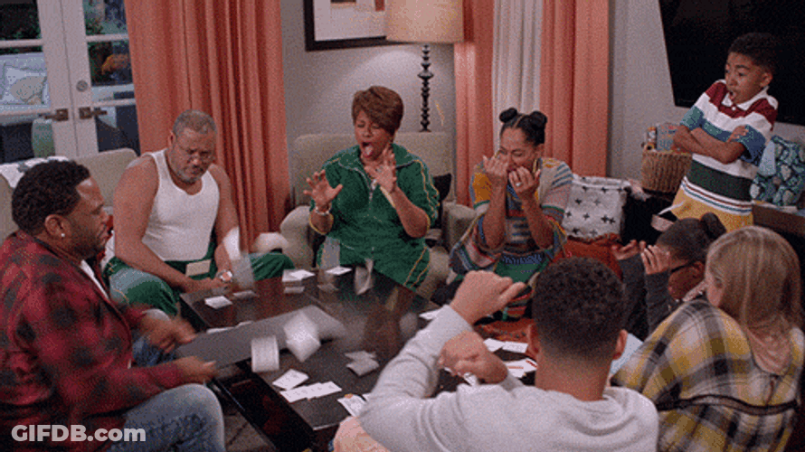 Monopoly Money Flies As Man Slams Board Blackish GIF