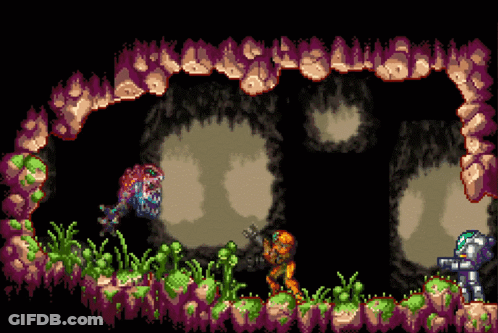 Monster And Soldier In Cave GIF