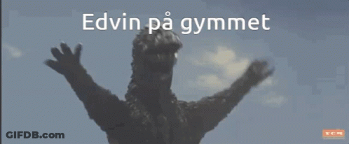 Monster Arms Outstretched Edvin På Gymmet GIF