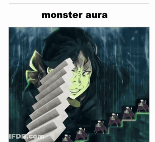 Monster Aura Holding Stack Of Dominoes GIF