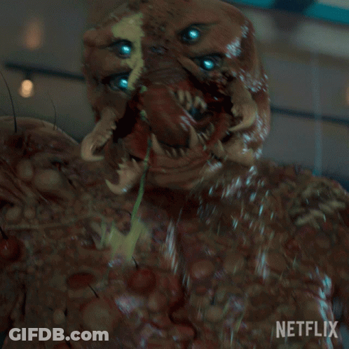 Monster Close Up With Netflix Logo GIF