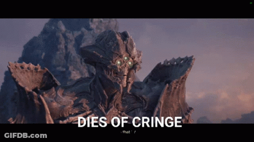 Monster Dies Of Cringe GIF