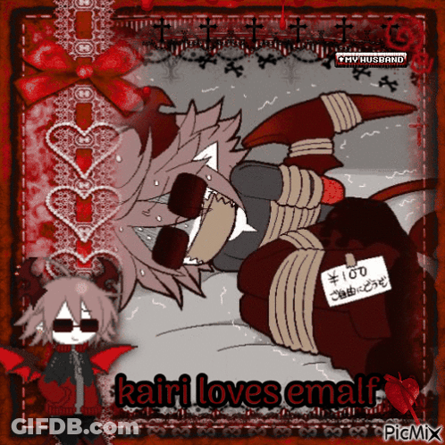 Monster Drawing Saying Kairi Loves Email GIF