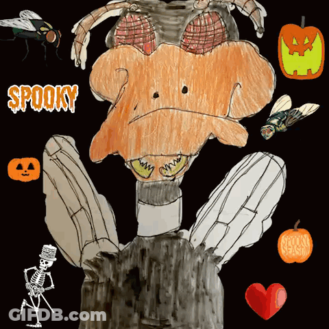 Monster Drawing Saying Spooky GIF