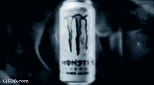 Monster Energy Drink Can And Skull GIF