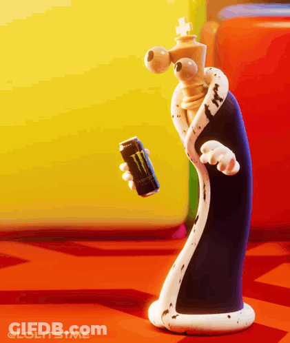 Monster Energy Drink Can Held By Cartoon Character GIF