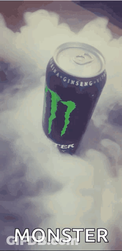 Monster Energy Drink Can With Smoke GIF