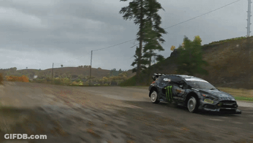 Monster Energy Rally Car On Dirt Road GIF