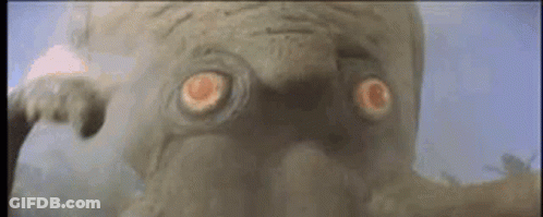 Monster Face Glowing Red Eyes GIF