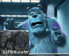 Monster From Monsters Inc Next To Box GIF