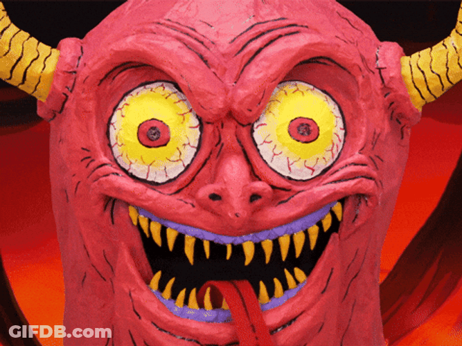 Monster Head Fighting Demon Slayer GIF