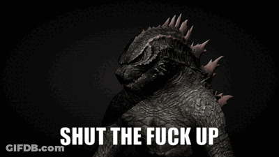 Monster Holding Gun Saying Shut The Fuck Up GIF
