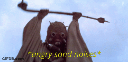 Monster Holding Stick Angry Sand Noises GIF