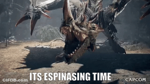 Monster Hunter Video Game Dragon Saying It's Espinassing Time GIF