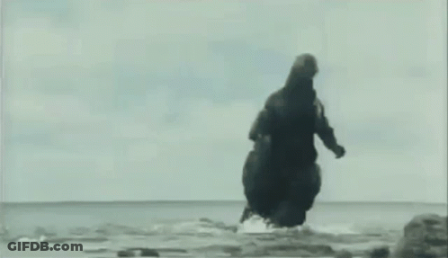 Monster In Water Saying Godzilla Dab GIF
