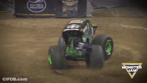 Monster Jam Truck On Dirt Track GIF