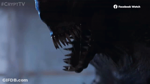 Monster Mouth Close Up With Facebook Watch Logo GIF