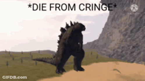 Monster Saying Die From Cringe GIF