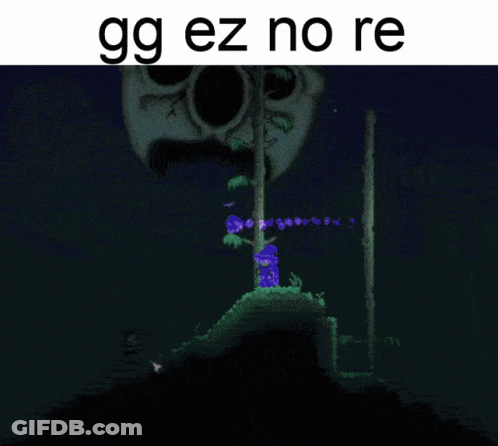 Monster Saying GG EZ No Re GIF