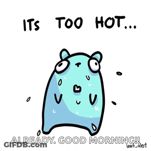 Monster Saying It's Too Hot GIF