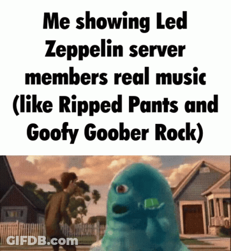 Monster Saying Me Showing Led Zeppelin Server Members Real Music GIF
