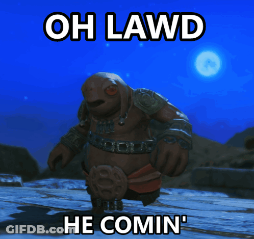 Monster Saying Oh Lawd He Comin GIF