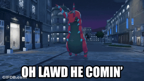 Monster Saying Oh Lawd He Comin GIF