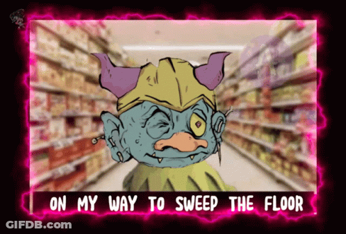 Monster Saying On My Way To Sweep GIF