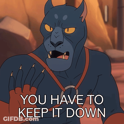 Monster Saying You Have To Keep It Down GIF