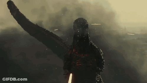 Monster Statue Holding Sword GIF