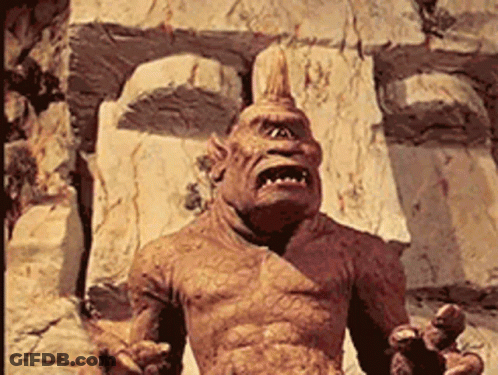 Monster Statue With Mohawk GIF