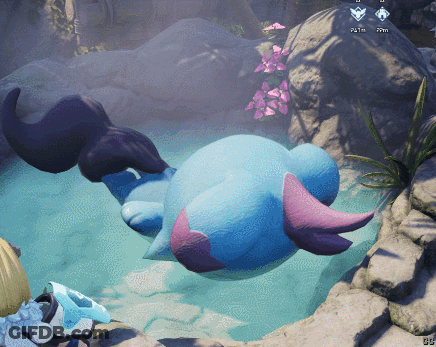 Monster Swimming In Pool Of Water GIF