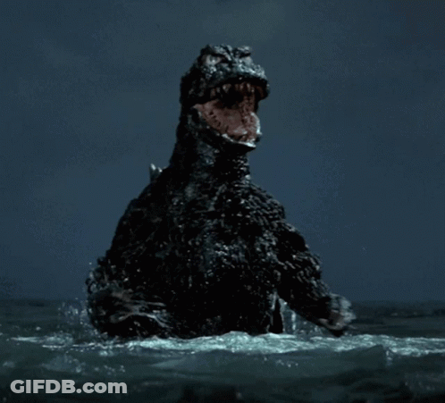Monster Swimming In Water Looking Up GIF